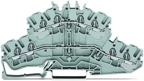 2002-2427 - TOPJOB®S double-deck terminal block; ground/through (PE/L); rail mount; 4-conductor; 5.2 mm wide; gray