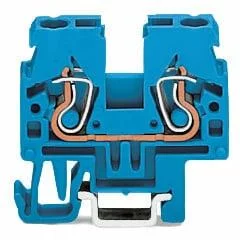 870-914 - 2-conductor through terminal block; 2.5 mm²; suitable for Ex i applications; side and center marking; for DIN-15 rail; CAGE CLAMP®; 2,50 mm²; blue