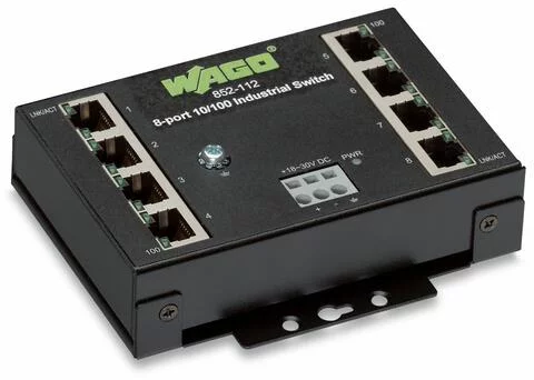 852-112 - Industrial unmanaged ECO switch; 8 - 10/100 Mb/s RJ45 ports