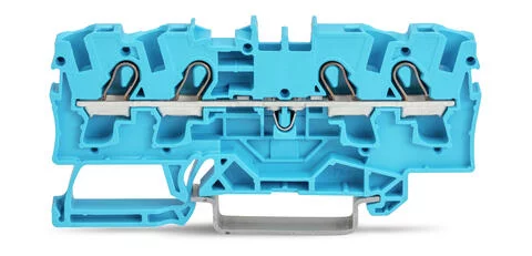 2004-1404 - TOPJOB®S feedthrough terminal block; rail mount; 4-conductor; 6.2 mm wide; blue