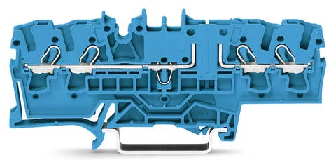 2002-1804 - TOPJOB®S feedthrough terminal block; same profile as other 2002-18xx terminal blocks; rail mount; 4-conductor; 5.2 mm wide; blue