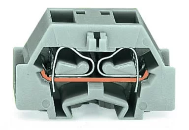 261-351 - Space-saving, 4-conductor end terminal block; without push-buttons; without protruding snap-in mounting foot; 1-pole; for terminal strips with snap-in mounting feet; 2.5 mm²; CAGE CLAMP®; 2,50 mm²; gray