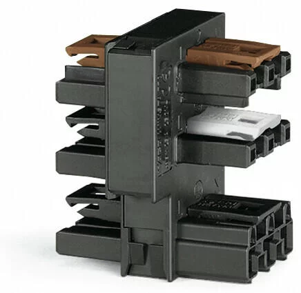 770-638 - Distribution connector for switches; Single-pole and throttle two-way circuit; 3-pole; Cod. A/S; 1 input; 5 outputs; black