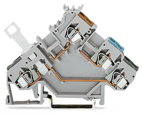 280-563 - 3-conductor sensor terminal block; with colored conductor entries; 2.5 mm²; CAGE CLAMP®; 2,50 mm²; gray