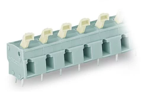 257-610 - PCB terminal block; push-button; 2.5 mm²; Pin spacing 10/10.16 mm; 10-pole; CAGE CLAMP®; commoning option; 2,50 mm²; gray