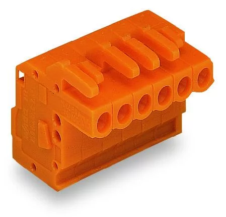 232-303/026-000 - 1-conductor female connector, angled; CAGE CLAMP®; 2.5 mm²; Pin spacing 5.08 mm; 3-pole; 2,50 mm²; orange
