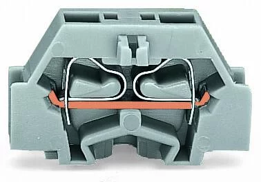 261-303 - 2-conductor terminal block; without push-buttons; with fixing flange; 1-pole; for screw or similar mounting types; Fixing hole 3.2 mm Ø; 2.5 mm²; CAGE CLAMP®; 2,50 mm²; light gray