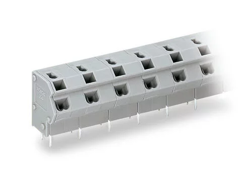 254-358 - 2-conductor PCB terminal block; 0.75 mm²; Pin spacing 10/10.16 mm; 8-pole; PUSH WIRE®; 0,75 mm²; gray