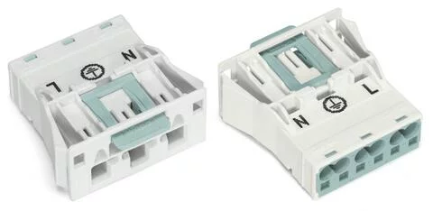 770-733 - WINSTA® through-panel plug (male); snap-in; L/G/N marking; 3-pole; white