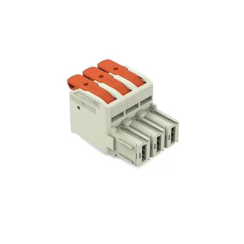 832-1103/323-000 - 1-conductor female connector; lever; Push-in CAGE CLAMP®; 16 mm²; Pin spacing 10.16 mm; 3-pole; 100% protected against mismating; Centered locking levers; Silver-plated contacts; 16,00 mm²; light gray 832-1103/323-000 - 1-conductor female connector; lever; Push-in CAGE CLAMP®; 16 mm²; Pin spacing 10.16 mm; 3-pole; 100% protected against mismating; Centered locking levers; Silver-plated contacts; 16,00 mm²; light gray