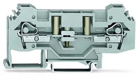 282-131 - 2-conductor disconnect/test terminal block; with test option; for 4 mm Ø test plugs; for DIN-rail 35 x 15 and 35 x 7.5; 6 mm²; CAGE CLAMP®; 6,00 mm²; gray