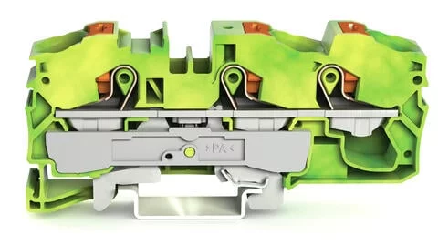 2216-1307 - TOPJOB®S ground terminal block with Push-buttons; rail mount; 3-conductor; 12 mm wide; green-yellow
