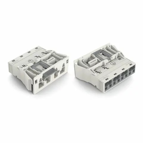 770-734 - WINSTA® through-panel plug (male); snap-in; N/G/L2/L1 marking; 4-pole; white