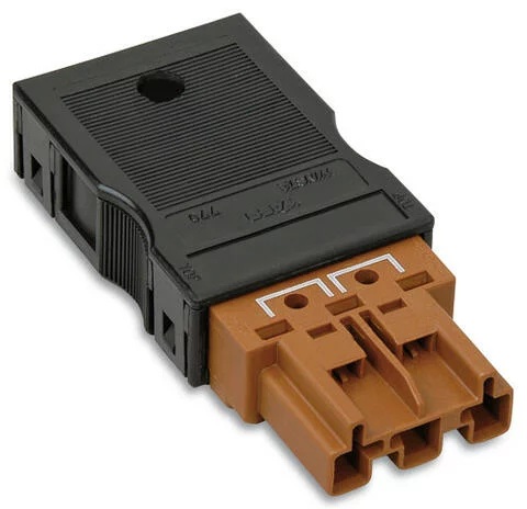 770-1373/149-000 - Shorting plug; with assembled strain relief housing; 3-pole; Cod. S; Bridge 1-2, 2-L; 4,00 mm²; brown