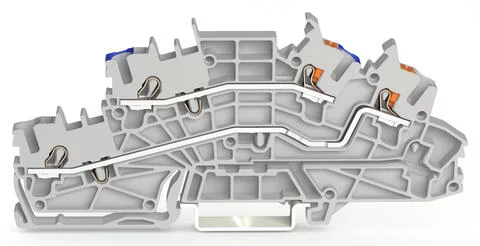 2203-6549 - Multilevel installation terminal block; with operating slots and push-button; 2.5 mm²; N/L; Push-in CAGE CLAMP®; 2,50 mm²; gray