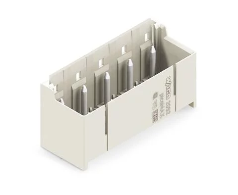 2092-3405 - THT male header; 1.4 mm Ø solder pin; straight; Pin spacing 7.5 mm; 5-pole; light gray