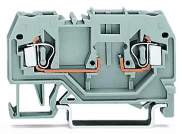 280-916 - 2-conductor carrier terminal block; for DIN-rail 35 x 15 and 35 x 7.5; 2.5 mm²; CAGE CLAMP®; 2,50 mm²; gray