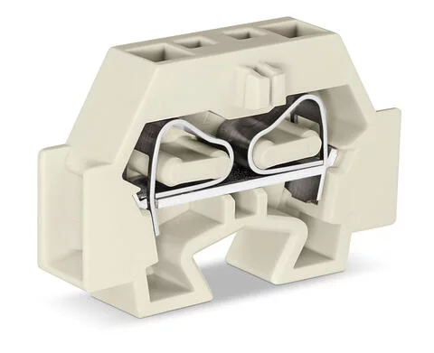 262-181 - Space-saving, 2-conductor end terminal block; without push-buttons; suitable for Ex e II applications; without protruding snap-in mounting foot; 1-pole; for terminal strips with snap-in mounting feet; 4 mm²; CAGE CLAMP®; 4,00 mm²; light gray