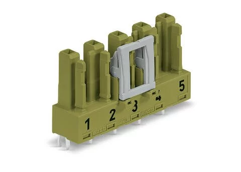 770-865 - Socket for PCBs; straight; 5-pole; Cod. B; light green 770-865 - Socket for PCBs; straight; 5-pole; Cod. B; light green