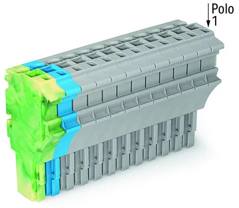 2022-113/000-039 - 1-conductor female connector; Push-in CAGE CLAMP®; 4 mm²; Pin spacing 5.2 mm; 13-pole; 4,00 mm²; green-yellow/blue/gray