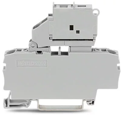 2002-1614 - 2-conductor fuse terminal block; with pivoting fuse holder; and end plate; for 5 x 20 mm miniature metric fuse; without blown fuse indication; for DIN-rail 35 x 15 and 35 x 7.5; 2.5 mm²; Push-in CAGE CLAMP®; 2,50 mm²; blue