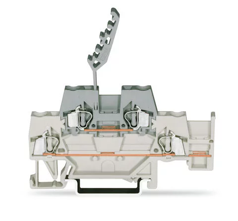 280-542 - Double-deck terminal block; Through/through terminal block; with additional jumper position on lower level; for DIN-rail 35 x 15 and 35 x 7.5; 2.5 mm²; CAGE CLAMP®; 2,50 mm²; light gray/gray