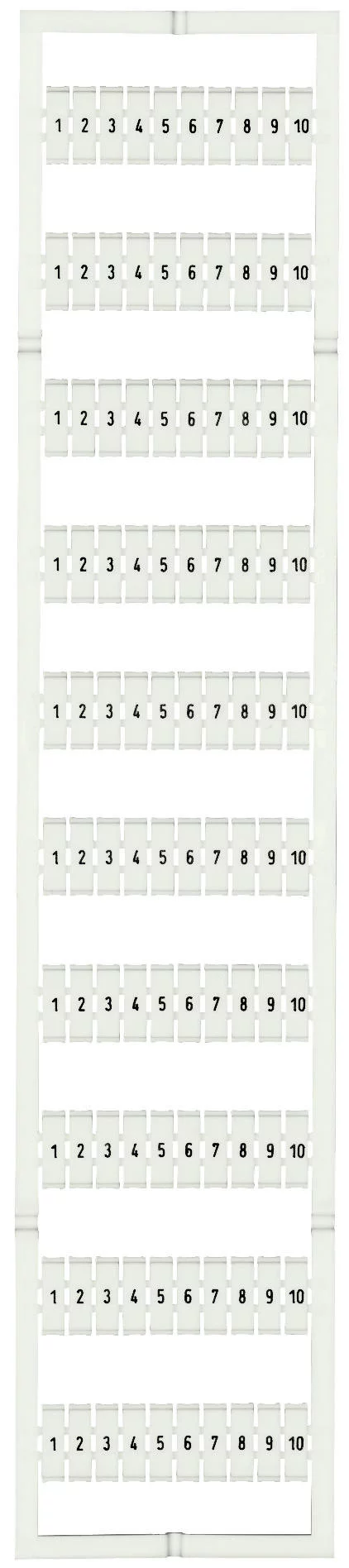 793-3502 - WMB marking card; as card; MARKED; 1 ... 10 (10x); Horizontal marking; snap-on type; white 793-3502 - WMB marking card; as card; MARKED; 1 ... 10 (10x); Horizontal marking; snap-on type; white