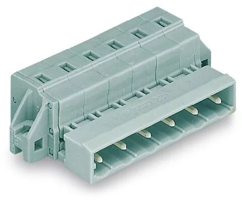 731-603/019-000 - 1-conductor male connector; CAGE CLAMP®; 2.5 mm²; Pin spacing 7.5 mm; 3-pole; clamping collar; 2,50 mm²; gray