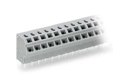 254-152 - 2-conductor PCB terminal block; 0.75 mm²; Pin spacing 5/5.08 mm; 2-pole; PUSH WIRE®; 0,75 mm²; gray
