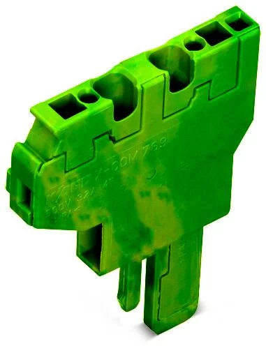 769-504/000-016 - Start module for 2-conductor female connector; CAGE CLAMP®; 4 mm²; Pin spacing 5 mm; 1-pole; coding finger; with integrated end plate; 4,00 mm²; green-yellow