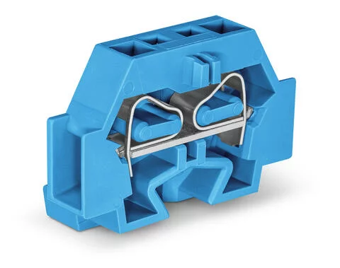 262-304 - 2-conductor terminal block; without push-buttons; suitable for Ex i applications; with fixing flange; 1-pole; for screw or similar mounting types; Fixing hole 3.2 mm Ø; 4 mm²; CAGE CLAMP®; 4,00 mm²; blue