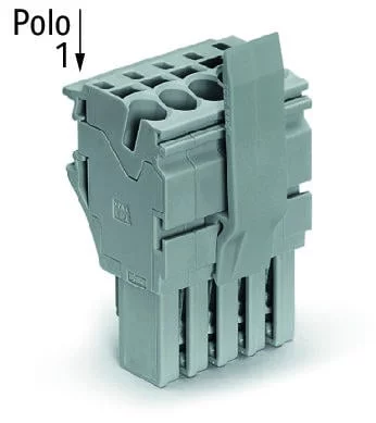 2022-103/123-000 - 1-conductor female connector; Push-in CAGE CLAMP®; 4 mm²; Pin spacing 5.2 mm; 3-pole; Centered locking levers; 4,00 mm²; gray