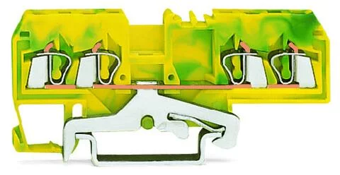 280-677 - 4-conductor ground terminal block; 2.5 mm²; center marking; for DIN-rail 35 x 15 and 35 x 7.5; CAGE CLAMP®; 2,50 mm²; green-yellow