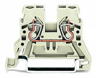870-909 - 2-conductor through terminal block; 2.5 mm²; suitable for Ex e II applications; side and center marking; for DIN-rail 35 x 15 and 35 x 7.5; CAGE CLAMP®; 2,50 mm²; light gray
