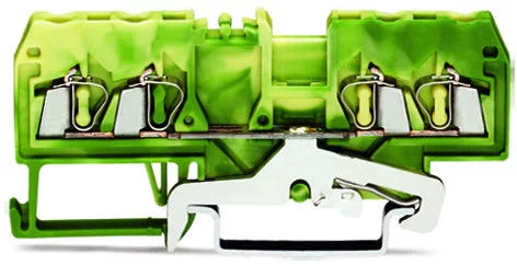 280-837/999-950 - 4-conductor ground terminal block; 2.5 mm²; suitable for Ex e II applications; center marking; for DIN-rail 35 x 15 and 35 x 7.5; CAGE CLAMP®; 2,50 mm²; green-yellow
