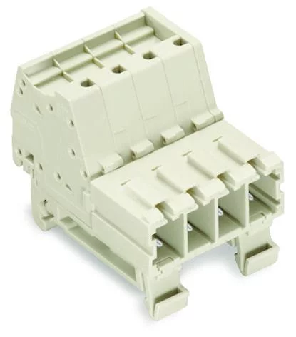 831-3203/007-9034 - 1-conductor male connector; Push-in CAGE CLAMP®; 10 mm²; Pin spacing 7.62 mm; 3-pole; 100% protected against mismating; DIN-35 rail mounting; direct marking; 10,00 mm²; light gray