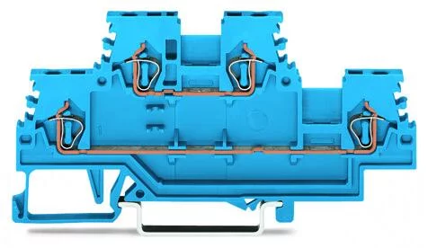 279-504 - Double-deck terminal block; Through/through terminal block; N/N; suitable for Ex i applications; for DIN-rail 35 x 15 and 35 x 7.5; 1.5 mm²; 1,50 mm²; blue