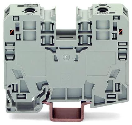285-132 - POWER CAGE CLAMP feedthrough terminal block; DIN 35 x 15 rail mount; 2-conductor; 2 AWG; 16 mm wide; brown