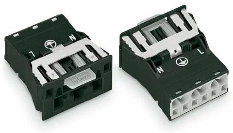 770-713/007-000 - WINSTA® through-panel plug (male); snap-in; L/G/N marking; 3-pole; with direct ground contact; black