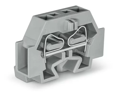 262-301 - 2-conductor terminal block; without push-buttons; with fixing flange; 1-pole; for screw or similar mounting types; Fixing hole 3.2 mm Ø; 4 mm²; CAGE CLAMP®; 4,00 mm²; gray
