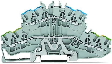 2002-2417 - TOPJOB®S double-deck terminal block; ground/through (PE/N); rail mount; 4-conductor; 5.2 mm wide; gray