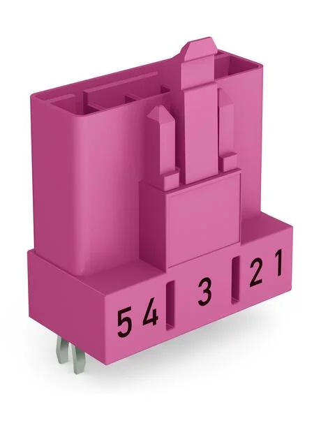 890-895 - Plug for PCBs; straight; 5-pole; Cod. B; pink 890-895 - Plug for PCBs; straight; 5-pole; Cod. B; pink