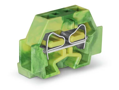 262-307 - 2-conductor terminal block; without push-buttons; with fixing flange; 1-pole; for screw or similar mounting types; Fixing hole 3.2 mm Ø; 4 mm²; CAGE CLAMP®; 4,00 mm²; green-yellow