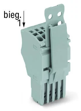 2020-103/142-000 - X-COM S-Mini female plug; rail mount; for 2020 series carrier terminal blocks; with strain relief plate and locking lever; 1-conductor; 3-pole; 7.7 mm wide; gray