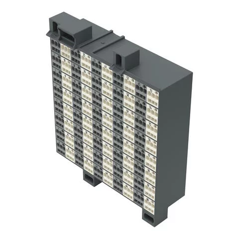 726-721 - Matrix patchboard; 80-pole; Marking 1-80; Colors of modules: gray/white; Module marking, side 1 and 2 vertical; 1,50 mm²; dark gray