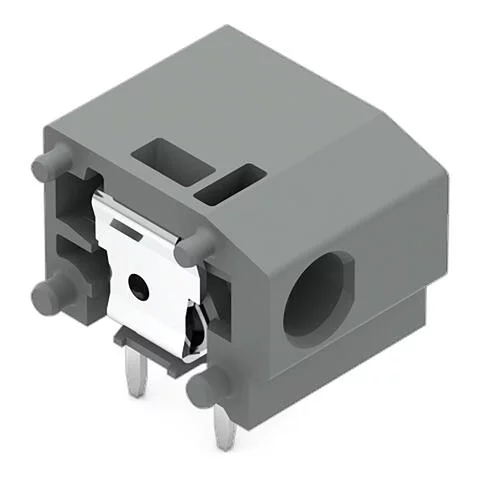 235-801/333-000 - Stackable PCB terminal block; 2.5 mm²; Pin spacing 10/10.16 mm; 1-pole; PUSH WIRE®; with test port; 2,50 mm²; gray