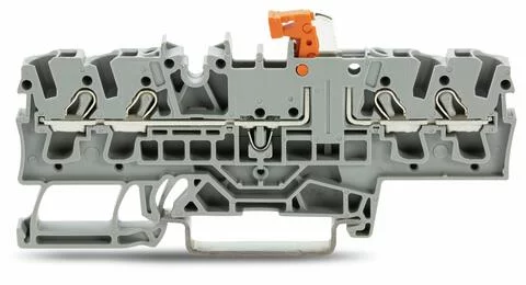 2002-1871 - Disconnect terminal block; knife disconnect; rail mount; 4-conductor; 5.2 mm wide; gray