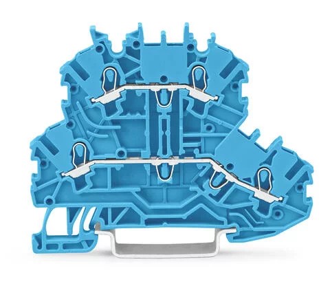 2000-2204 - TOPJOB®S double-deck terminal block; through/through (N/N); rail mount; 2-conductor; 3.5 mm wide; blue