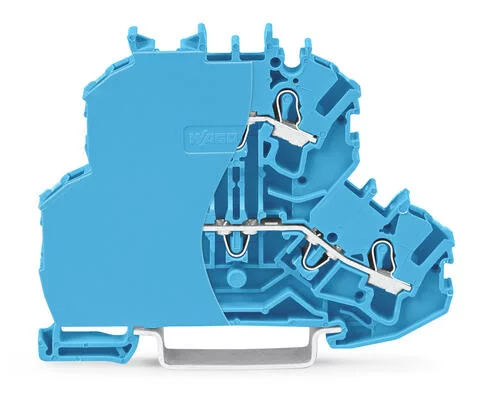 2002-2204/099-000 - TOPJOB®S double-deck terminal block; through/through (N/N); with gray separator; rail mount; 2-conductor; 6.2 mm wide; gray