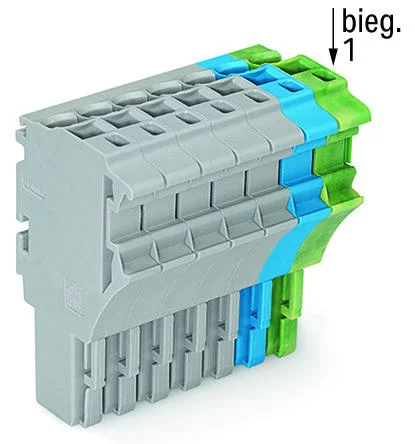 2022-108/000-038 - 1-conductor female connector; Push-in CAGE CLAMP®; 4 mm²; Pin spacing 5.2 mm; 8-pole; 4,00 mm²; gray/blue/green-yellow